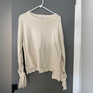 madewell tie sleeve sweater